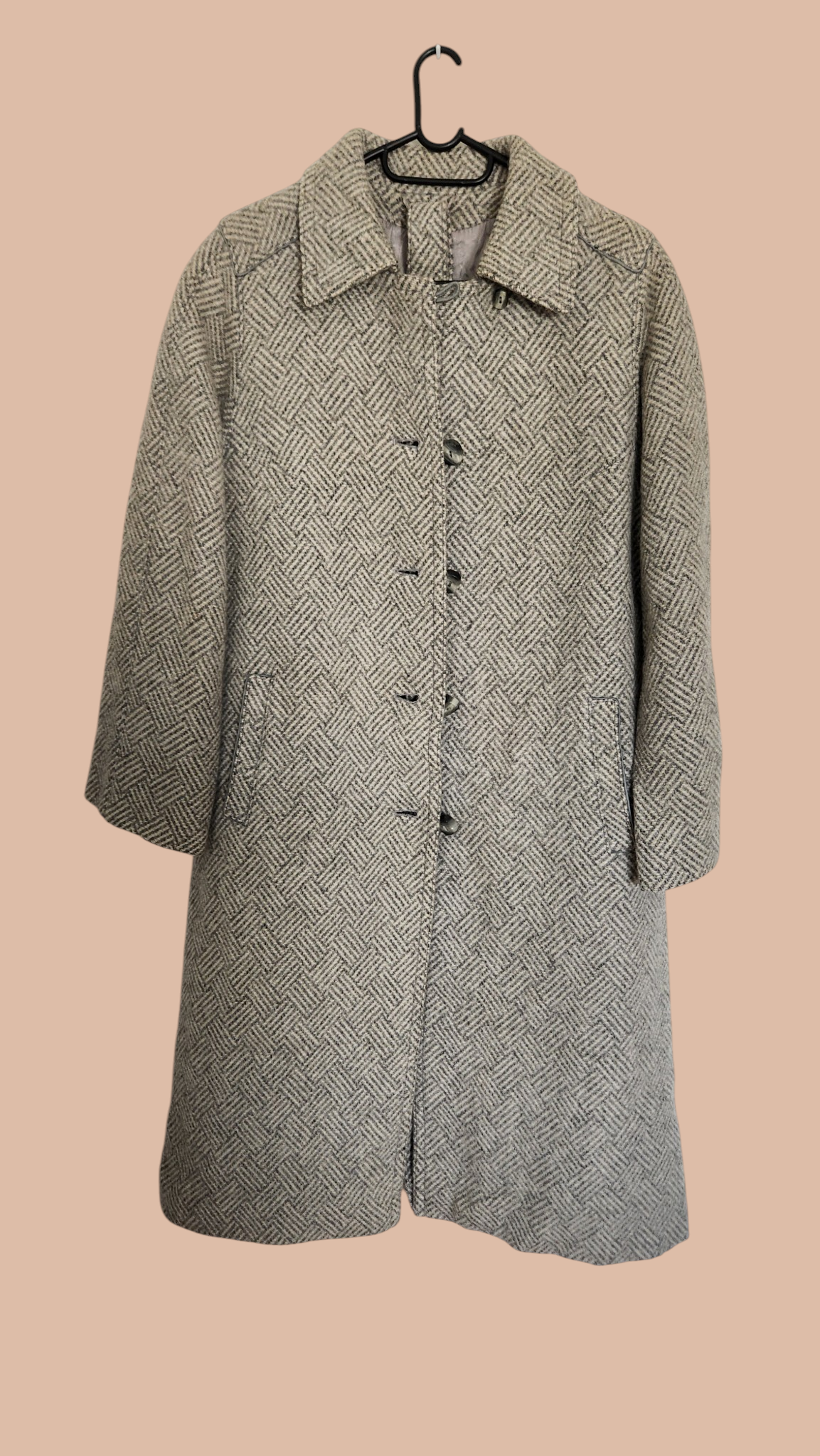 Vintage Signature Collection Wool Blend Coat – Grey Marl – Women's XL