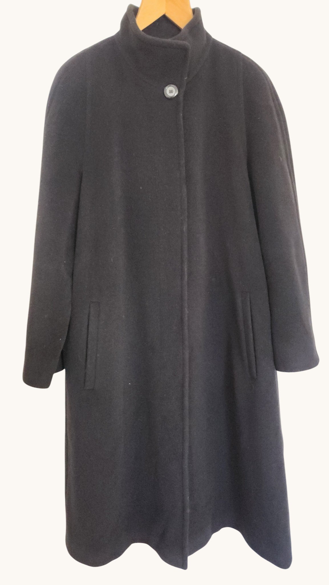 JOBIS Black Virgin Wool & Angora Long Coat – German Luxury Outerwear