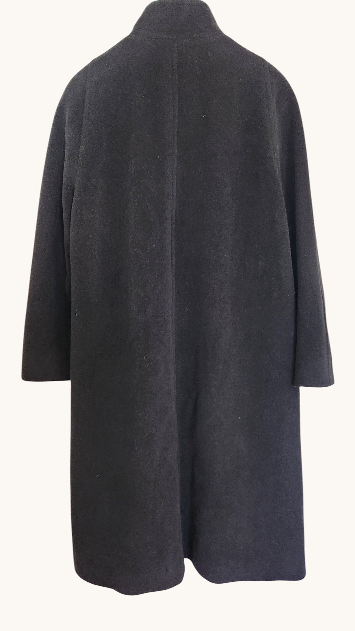 JOBIS Black Virgin Wool & Angora Long Coat – German Luxury Outerwear