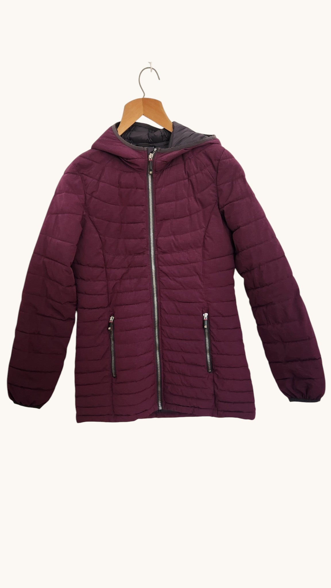 Killtec Women's Quilted Hooded Puffer Jacket – Burgundy (US 14 / EU 164)