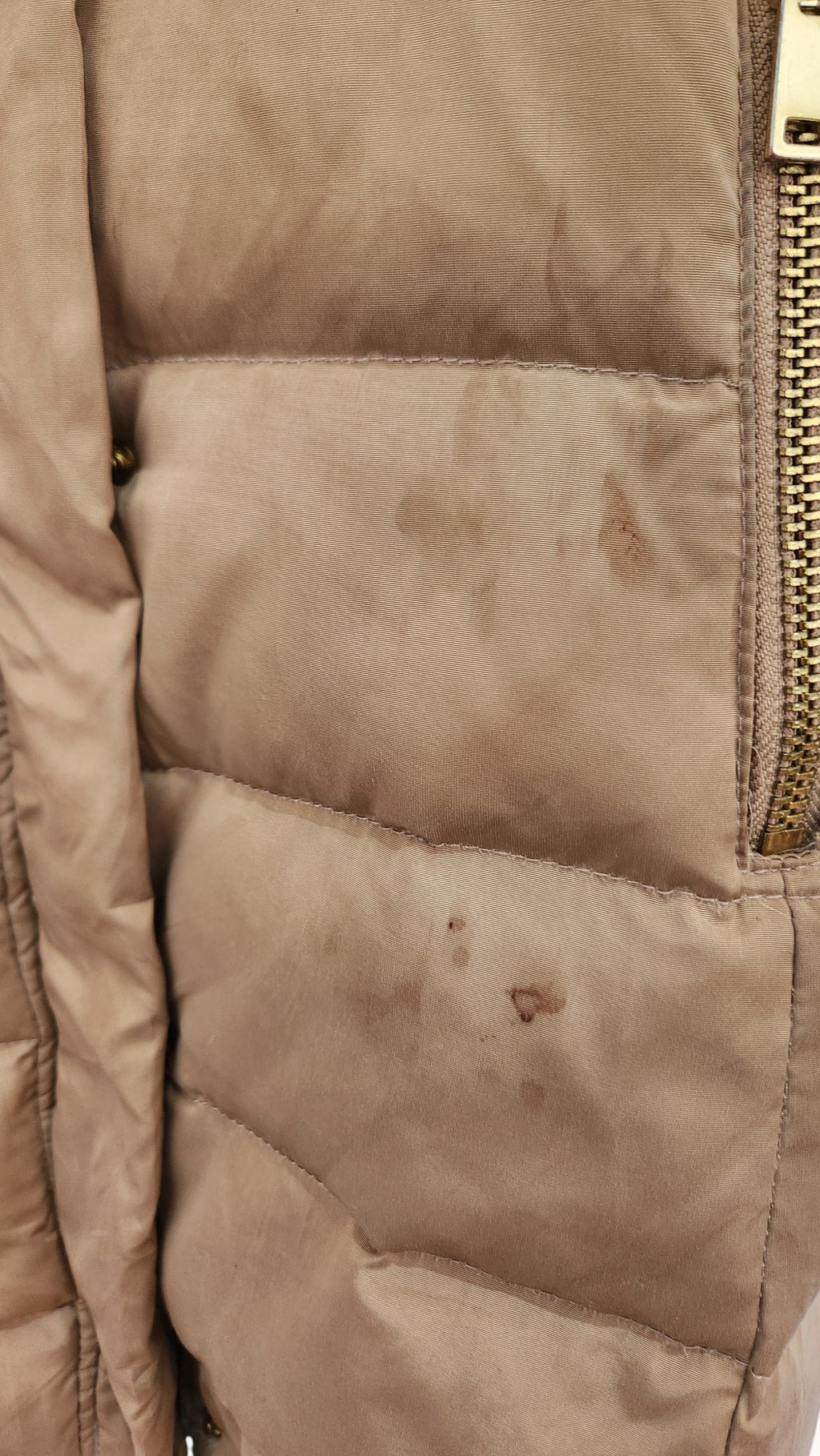 Mango Suit Faux Fur Hooded Belted Puffer Coat – Camel Beige Winter Jacket (XS)