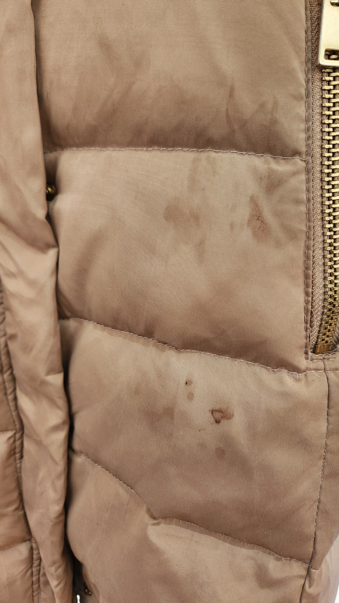 Mango Suit Faux Fur Hooded Belted Puffer Coat – Camel Beige Winter Jacket (XS)