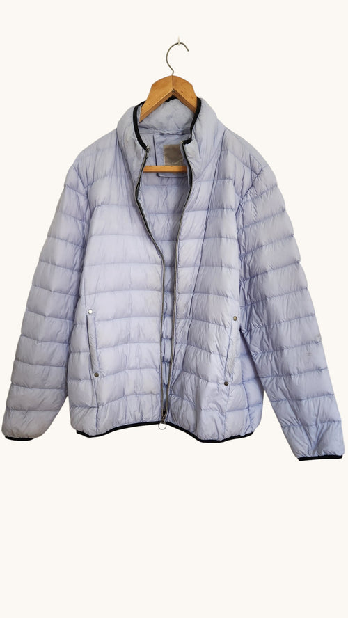 Fransa Lightweight Quilted Puffer Jacket – Powder Blue Winter Coat (XL)