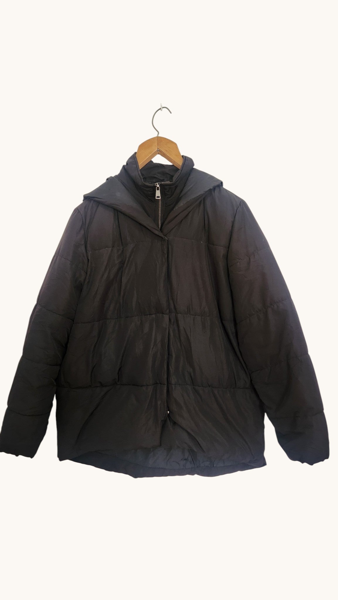 ONLY Women's Black Oversized Puffer Jacket – Size S