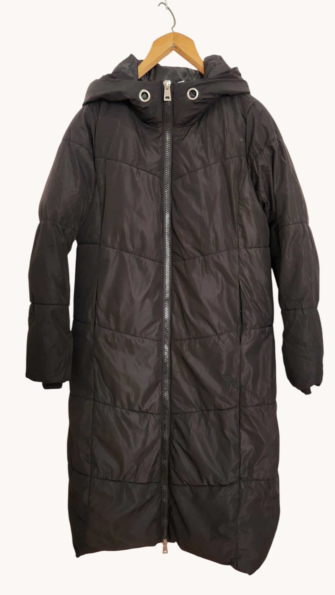 Women's Everme Long Hooded Puffer Coat – Black – UK 8 / EU 36