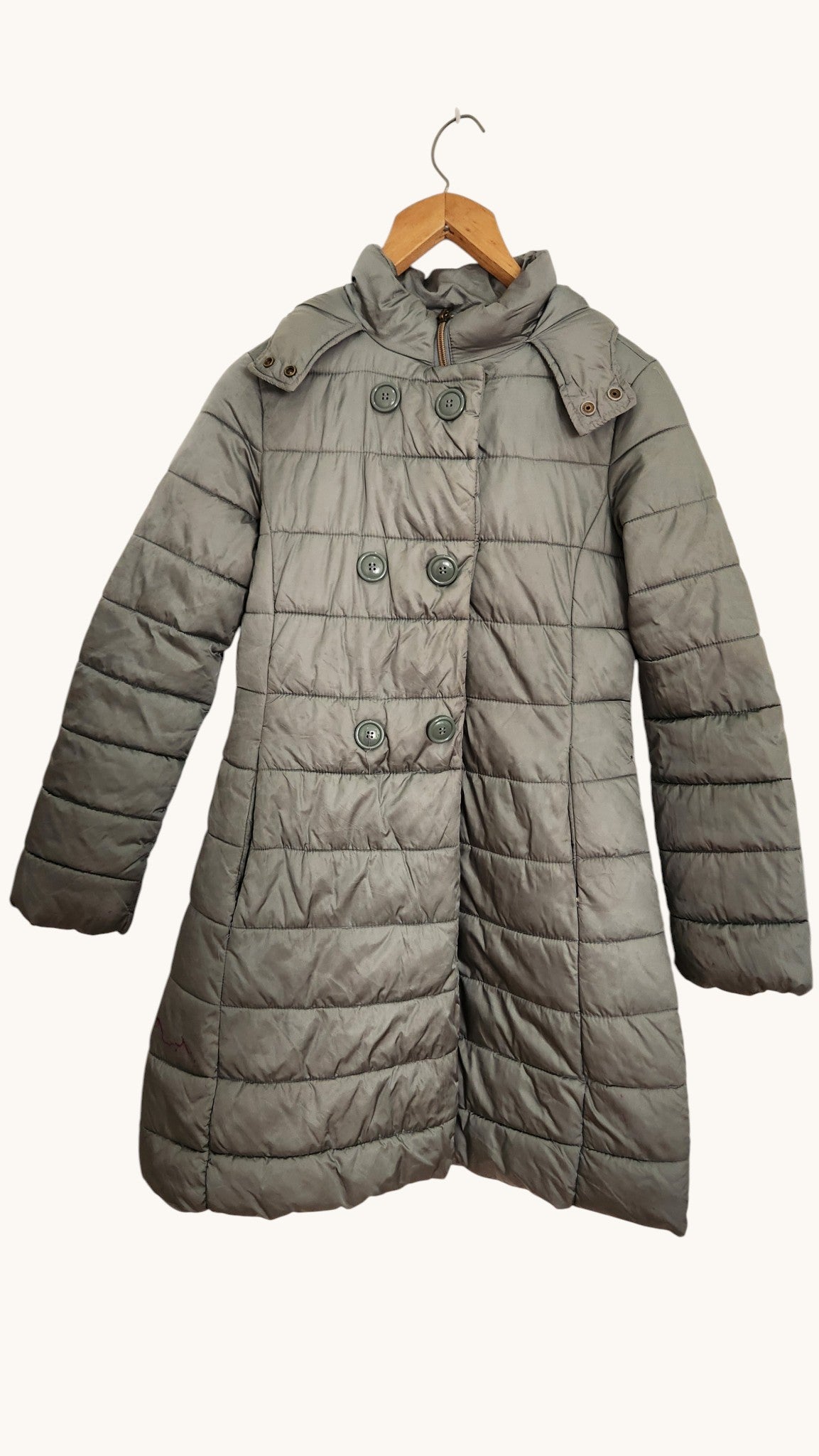 Women's United Colors of Benetton Quilted Coat – Grey S