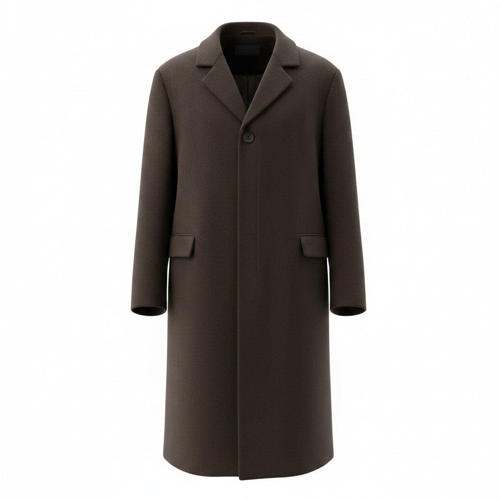Damo Donna Cashmere Blend Long Coat – Dark Chocolate Brown – Size UK 20